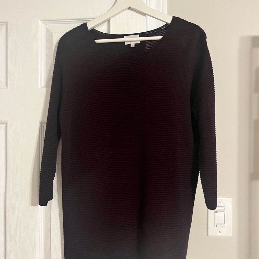 Dark Burgundy Ribbed Sweater